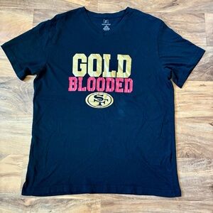 George Custom Gold Blooded Black San Francisco SF 49ers Niners Medium Shirt